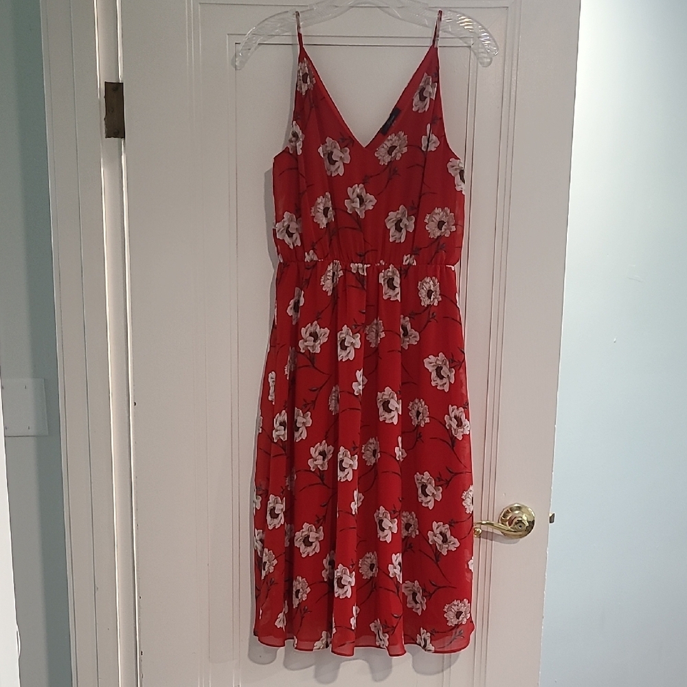 Floral Red Dress